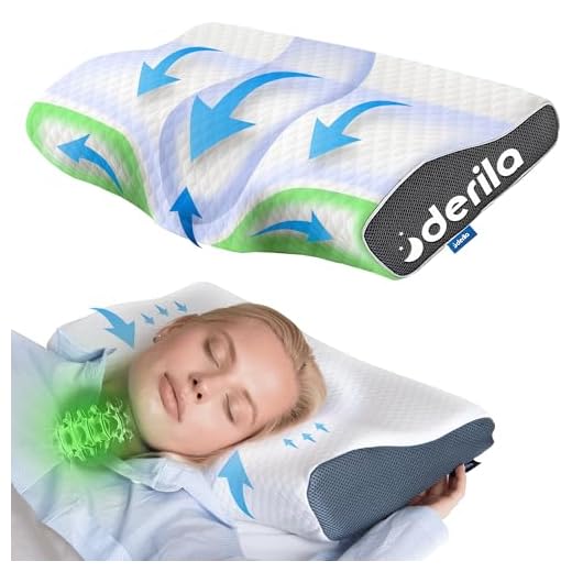 Derila Memory Foam Kissen Kopfkissen Nackenkissen (1er Pack) ergonomisches Seitenschläferkissen für Seiten, Rücken & Bauchschläfer. Antischnarch-Kissen, erfrischt aufwachen ohne Nackenschmerzen