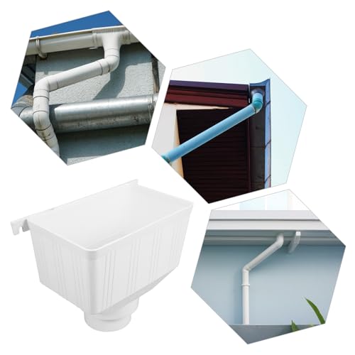 UPKOCH Downspout Adapter for Drain Pipe PVC, 110x75mm Rainwater Collection System with Gutter Diverter and Square Funnel, Compatible with 3x4 Downspout and Drainpipe PVC