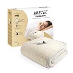 Imetec Scaldasonno Singolo 150x80 cm, Basso Consumo, 50% Lana e Merino, 2 Temperature, Dispositivo Sicurezza Electro Block, Made in Italy