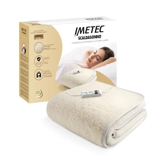 Imetec Scaldasonno Singolo 150x80 cm, Basso Consumo, 50% Lana e Merino, 2 Temperature, Dispositivo Sicurezza Electro Block, Made in Italy
