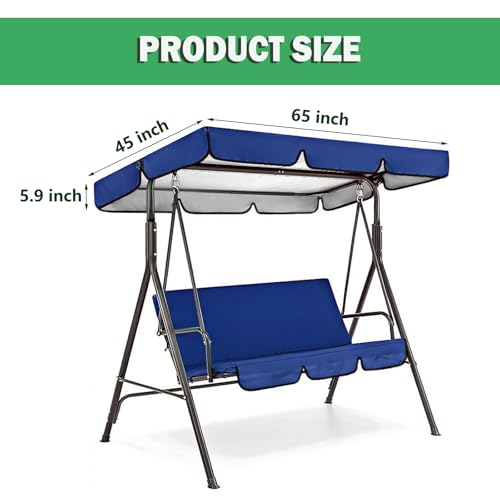 Swing Canopy Replacement Cover, Waterproof Sun Shade Porch Swing Canopy Replacement Top for 2-3 Seater Outdoor Garden Yard Patio Swing Cover (Red, 65×45×5.9 Inch) by Zuxlwud - Image 3