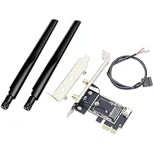 Teday M.2 to PCI Express Wireless Adapter Converter with 2X Antenna NGFF M.2 WiFi Bluetooth Card for Intel AX210 AX200 9260 8265 8260 BCM94352Z DW1560