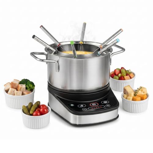 LIFEZEAL Service à Fondue Électrique 3L 1200W pour Fromage, Chocolat
