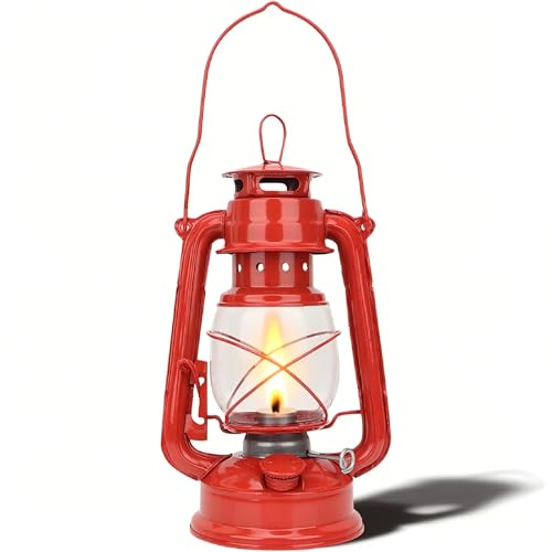 Natudeco Petrollampe Petroleumlampe Petroleum-Sturmlaterne mit Glaskolben Vintage-Camping-Laterne, tragbare hängende für...
