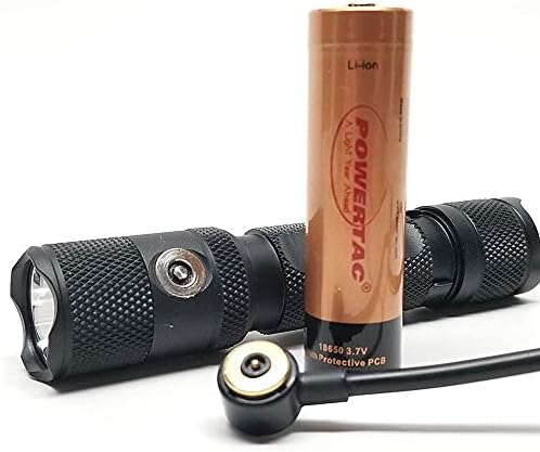 PowerTac M5 Gen1 - Compact EDC Magnetic Charging Flashlight, Black