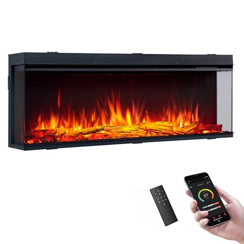 LegendFlame 51" W Smart Build in Electric Fireplace Insert, 1-2-3