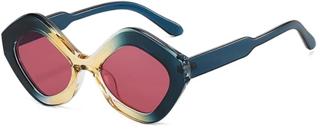 Retro Irregular Polygon Cat Eye Sunglasses Women Shades Uv400 Fashion Trending Men