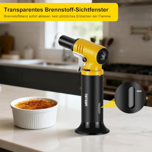 Foto von TBTEEK Bunsenbrenner Mit Sichtbarem Füllstand und Einstellbarer Flamme
