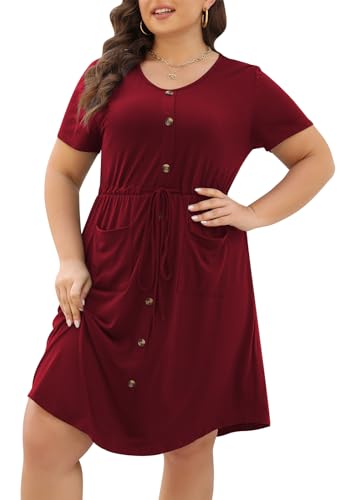Robe d'été décontractée midi grande taille pour femmes avec ceinture amovible