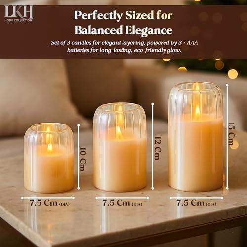 Velas LED LKH con brillo ajustable y diseño elegante de vidrio 6