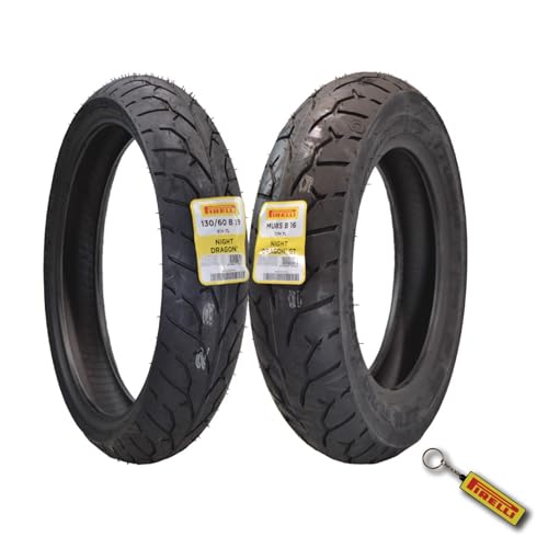 Pirelli Night Dragon 130/60B19 M/C 61H REINFTL Cruiser Motorcycle Front Tire - Superior Traction & Handling for High-Performance Cruisers w/Keychain (130/60B19 MU85B16)
