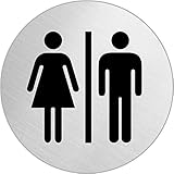 Señales OFFORM Señal pictograma en acero inox Ø 75mm No. 8471 \"Baño Mujeres y Hombres\"