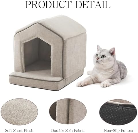 Orthopedic Cat House for Indoor Cats,Small Dogs,Super — top-down angle highlighting key features