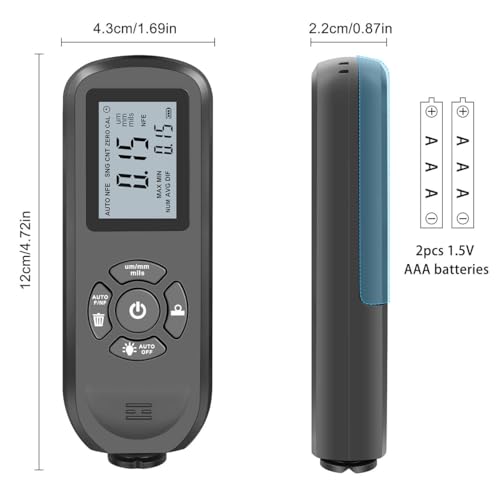 Calibrador digital para grosor de pintura negro miniatura 3