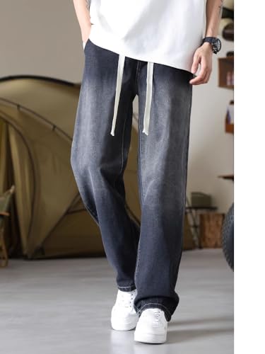 Light Blue Jeans Men's Summer Thin Loose Casual American Long Pants2