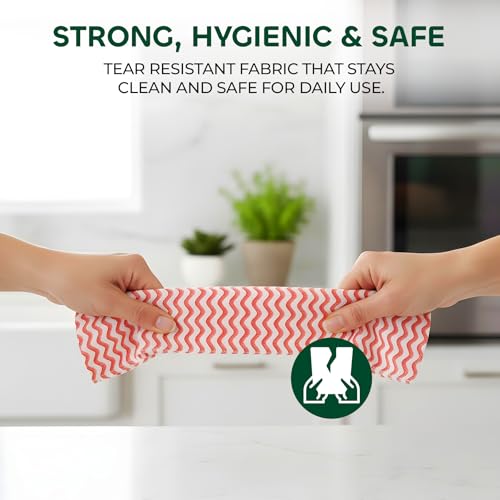 Image of Reusable Non Woven Kitchen Towel Roll | Ultra Absorbent Washable & Quick Dry Cleaning Wipes | Antimicrobial Anti-Odour Multipurpose Tissue Alternative for Dishcloth Cleaning, 50 Pulls, Pack 1