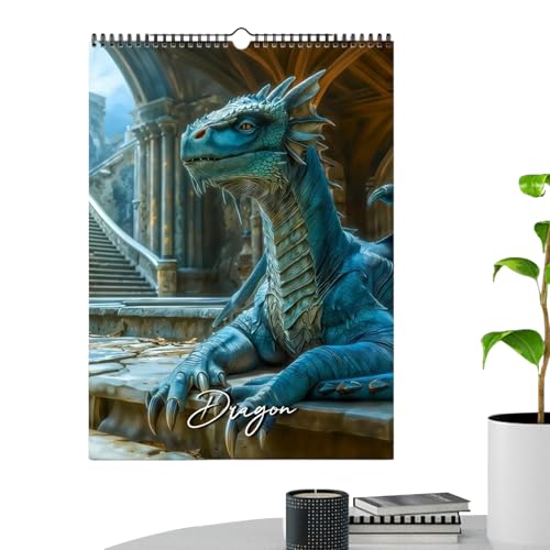 Calendario 2026 a tema drago, calendario da parete Art Fantasy da appendere, 12, planner familiare versatile, rilegato a, mensile, per casa, stanza, studio, scuola, pianificazione