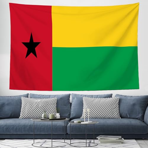 Tapisserie murale drapeau Guinée-Bissau 230 x 180 cm rideau et bannière en tissu imprimé