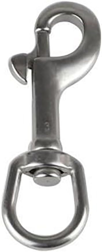 4 Pack Swivel Snap Hook, Leash Clip with Swivel Eye, Marine, Diving, Boating, Yachting, Backpack Strap - Anti-Rust Spring Snap Clip (Single End)