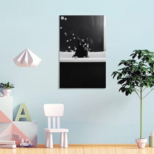 Affiche de chat dans la baignoire 30x45cm pour décoration murale