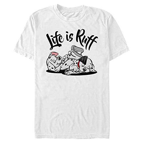 Disney Herren 101 Dalmations Life Ruff Men's Tops Short Sleeve Tee T-Shirt, Weiss/opulenter Garten, 3XL/Tall