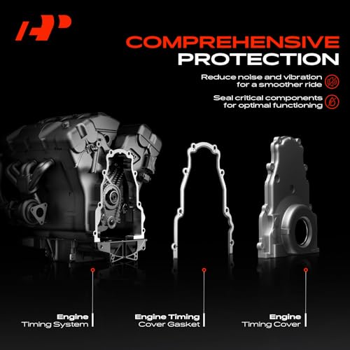 Image of A-Premium Engine Timing Cover Gasket Set | Compatible with Ford F-150, F-250 1999, Mustang, Expedition, E-150, E-250, E-150 Econoline, E-150 Econoline Club Wagon