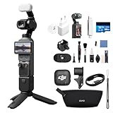 DJI Osmo Pocket 4 Combo Creator, fotocamera stabilizzata tascabile per vlog, CMOS da 1″ e 4K/240fps, 107 GB di memoria integrata, Trasmettit …