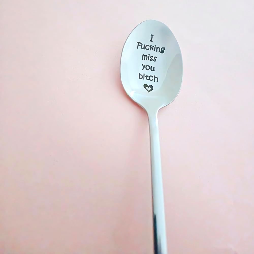 Best Friends Bestie Spoon Gifts for Women Long Distance Friendship Gifts for Best Friend BFF Farewell Goodbye Gift Spoons for Friend Going Moving Away Gift Engraved Coffee Spoon