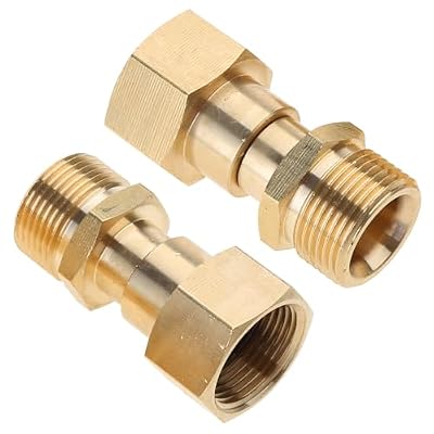 DIIOOMIEEU 2 Pcs Brass High Pressure Washer Adapter 14mm Pressure Washer Joint Connector Hose Adapter Easy to Use