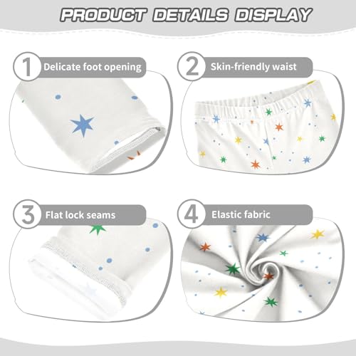 Naive Stars Pattern Design Girls Leggings,Workout Leggings for Girls Toddler Athletic Leggings Size for 3-10T3