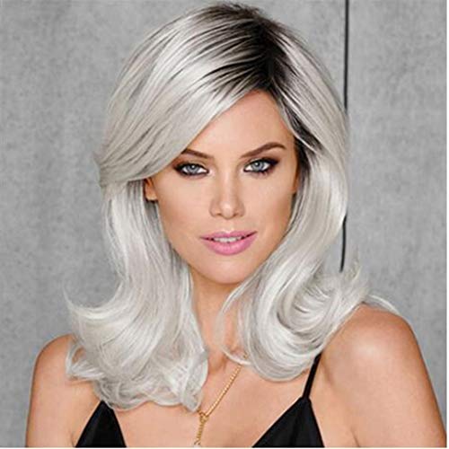 Braids Wigs For Women Wave Hair Gray Hairshort Wig Synthetic Fashion Women's Wig Wigs Wig (Grey, One Size) #TOP2