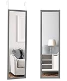 Estilo Over The Door Mirror Full Length Mirror Wall Mirror Shatterproof 47”x 13” (Gray)