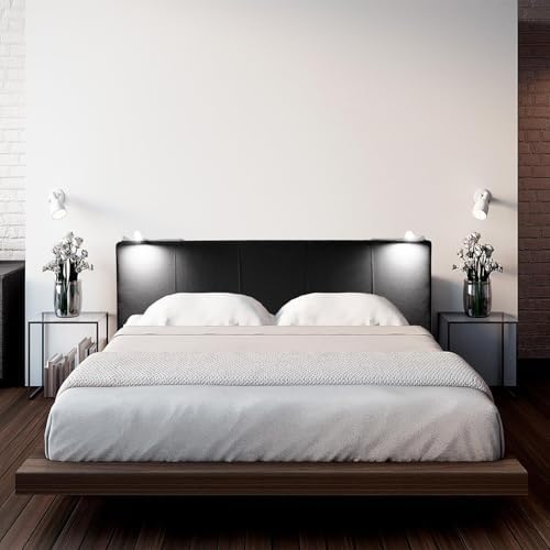 P17 - TESTIERA | Spalliera in Ecopelle con 2 Lampade a Led Touch ...