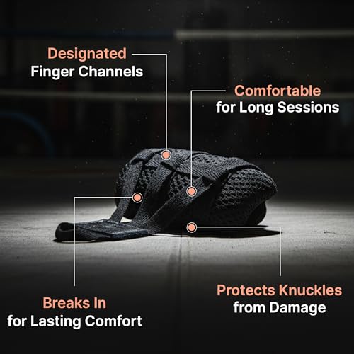 BOXRAW Knuckle Guards - Black - M - Professional Knuckle Protection for Boxing Inner Gloves - Padded Guards for Boxing MMA & Muay Thai with Wash Bag - Durable & Breathable - Left & Right Pair - Image 5