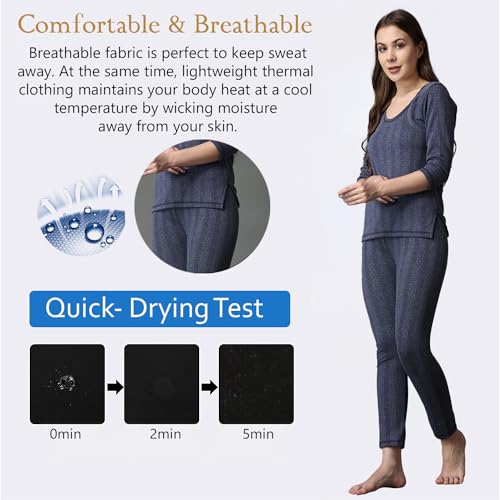 Image of FF Winter Wear Thermal Upper Vest and Bottom Lower Warmer Combo for Women Long Johns Underwear Set