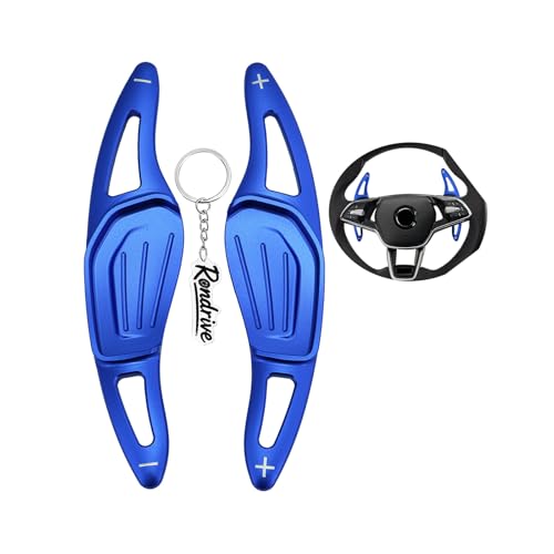 Rondrive 2 Stück Metall Lenkrad Schaltwippen Verlängerung Kompatibel mit Skoda Octavia A8 Elroq 85 2025 Scala Kamiq Superb 2021-2024 Schaltwippen Erweiterung Schaltpaddel Paddle Shifter Blau