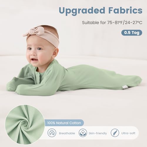 Image of ZIGJOY Swaddle Sleep Sack 3-6 Months, 1.0 Tog Cotton Baby Swaddle Blanket