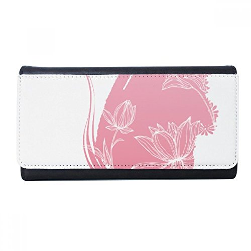 Portefeuille rectangulaire fleur de lotus imprimée pour homme et femme
