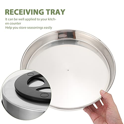 Vorcool Lazy Susan Turntable Organizer Hardware Stainless Steel Cabinet Turntable Kitchen Organizer Storage Tray For Spice Condiments Silver L #TOP6