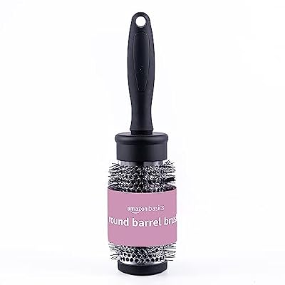 Amazon Basics Round Hair Brush For Faster Blow Drying, Straightening and Volume, For All Hair Types