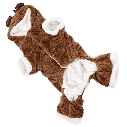 Disfraz de reno navideño para perro, felpa coral, talla L