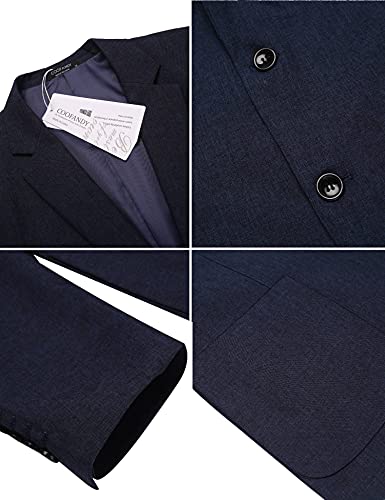 Coofandy Men's Casual Blazer Suit Jackets Lightweight Sports Coats Two Button Navy Blue #TOP3