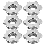 KICHOUSE 6 Stück Selbstsichernde Hantel Sicherungsmuttern aus Gusseisen 2,5cm Langhantel Verschluss...