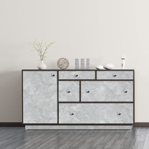 Abyssaly Klebefolie Möbel Hell Grau, Möbelfolie Selbstklebende Folie, Betonoptik Fensterbank Dekorfolie für Möbel Wand Schränke Küche Tische Tapete 40cm X 300cm