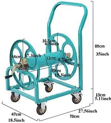 Garden Hose Holder Hose Reel Cart, Hose Reel Cart with Wheels Heavy Duty, Industrial Hose Reels for Outside, Large Capacity Hose Holder, Hose Guide Installed Garden Hose Reel (for 1inch Hose)