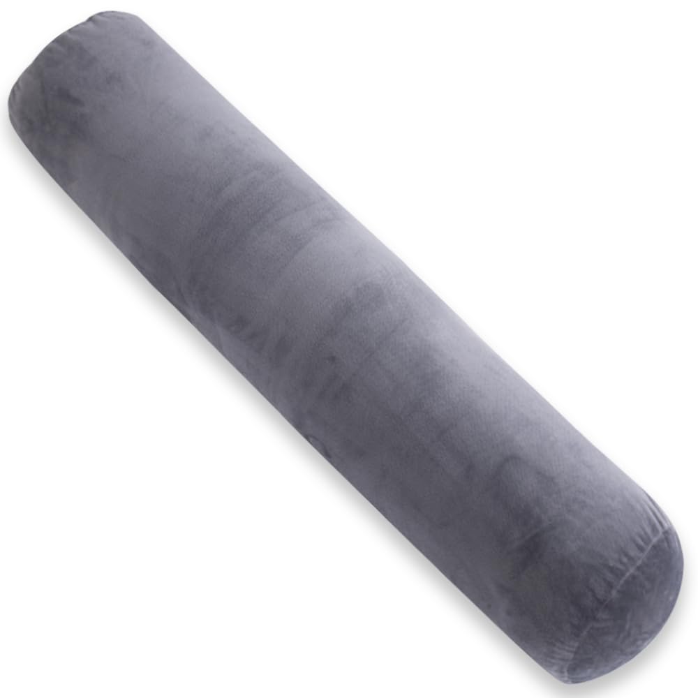 Oreiller de corps pour adultes, Oreiller de corps complet pour dormir, Oreiller cervical long et rond, Oreiller traversin, Oreiller de corps pour dormeur latéral avec housse (GRIS, 120 x