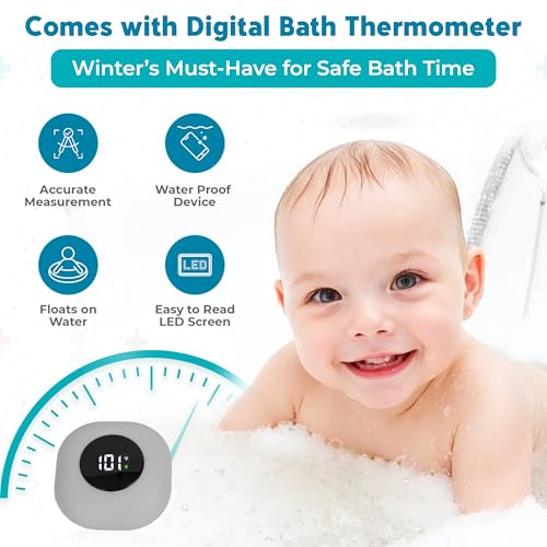 image for JetFresh Baby Bath Seat for Babies 6 Months & Up with Floating Tempera