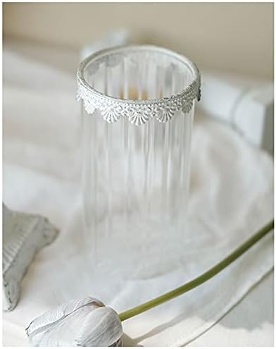 Cast Iron Glass Flower Candle Holder Dining Table Decoration Candle Lamp Old Fashioned Nostalgic Home Living Room Bedroom Decoration Candlestick (Brass)