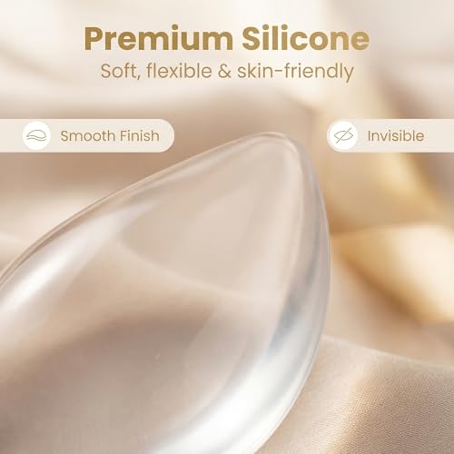 Bamboopack Women Soft Silicone Bra Pads Inserts Breast Enhancers Push Up Bra Pads to Enhance Cleavage/Add 1-2 Cups Suitable for Bras/Swimsuits/Suspenders/Dresses(Transparent) - Thumbnail 3