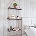 TIMEYARD Decorative Wall Hanging Shelf, 3 Tier Distressed Wood Jute Rope Floating Shelves, Rustic Home Wall Décor